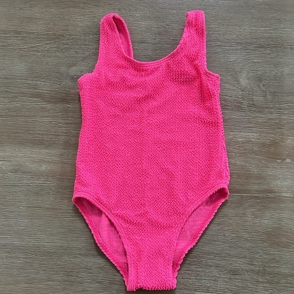 Baby/Toddler crinkle pink one piece bathing suit